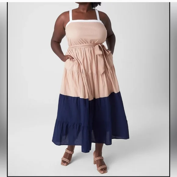 NWOT Lane Bryant 3 tier color block dress size 18 - Picture 1 of 3
